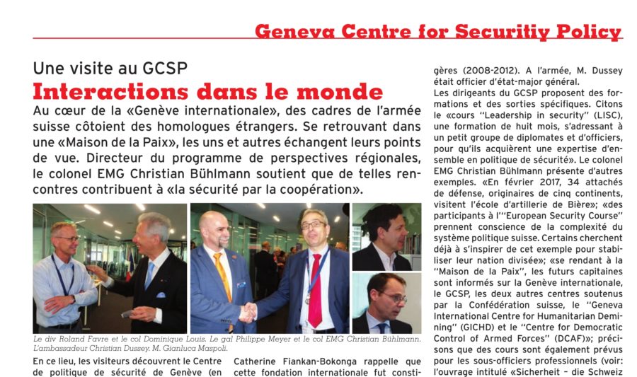 Le GCSP présenté dans Notre Armée de Milice (NAM), juin 2018, p. 17