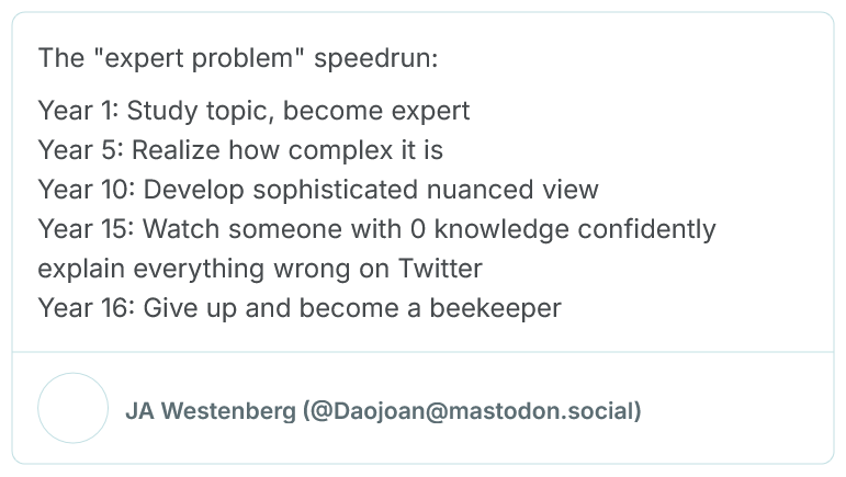 The « Expert Problem » Speedrun