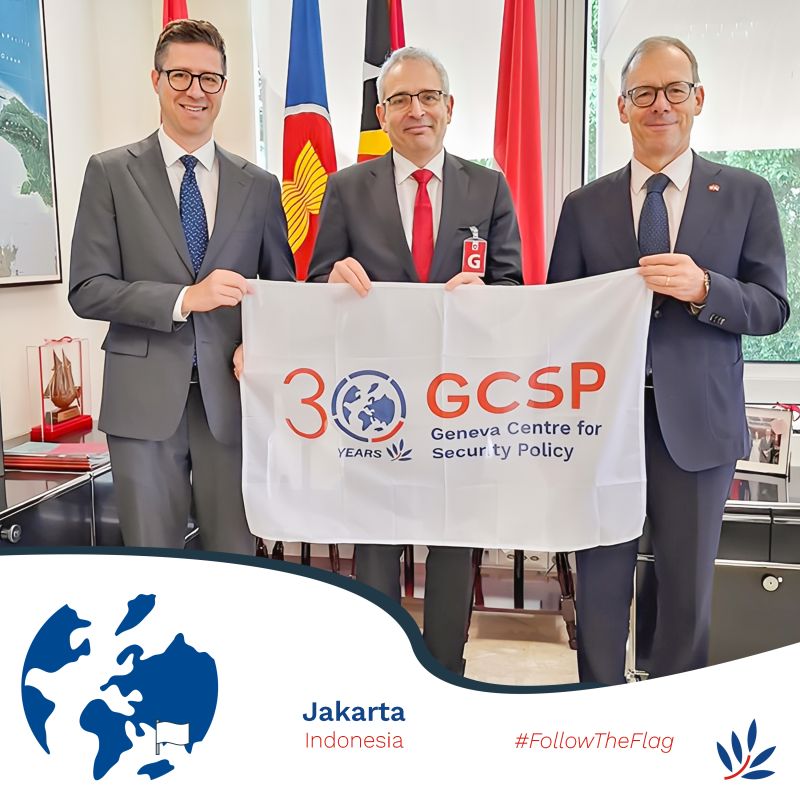 Repost from Linkedin: The GCSP 30th Anniversary Flag Travels to Jarkarta Repost from Linkedin: The GCSP 30th Anniversary Flag Travels to Jarkarta